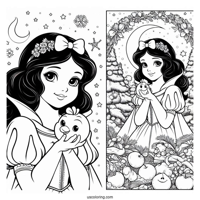 Detailed Snow White Coloring Page
