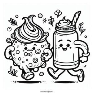 Sprunki Coloring Page Of Mustard And Mayhem With Oren And Brud