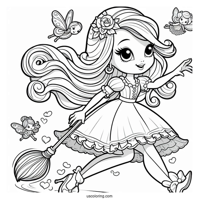 Griselle Grande Trying To Catch Polly Pocket Coloring Page And Friends