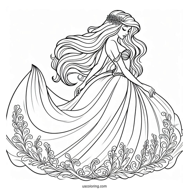 Human Ariel In Gown
