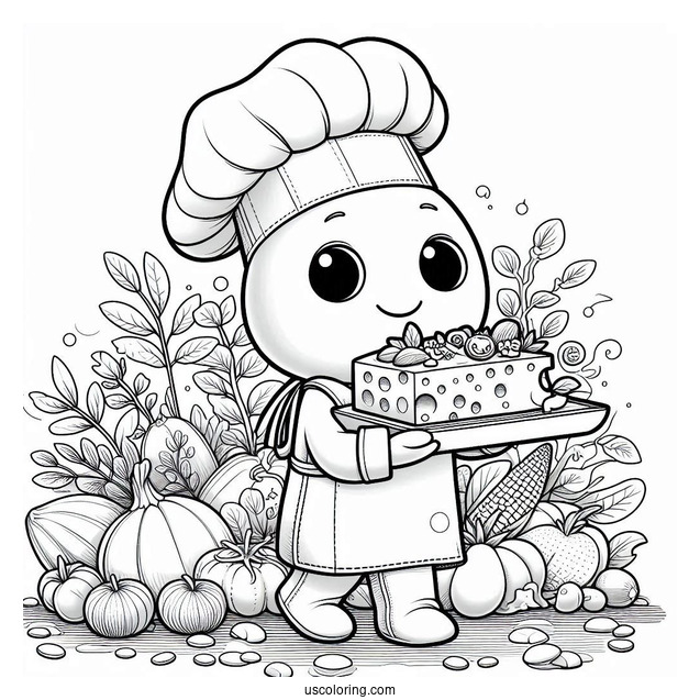 Ratatouille Coloring Page Carrying A Slice Of Cheese