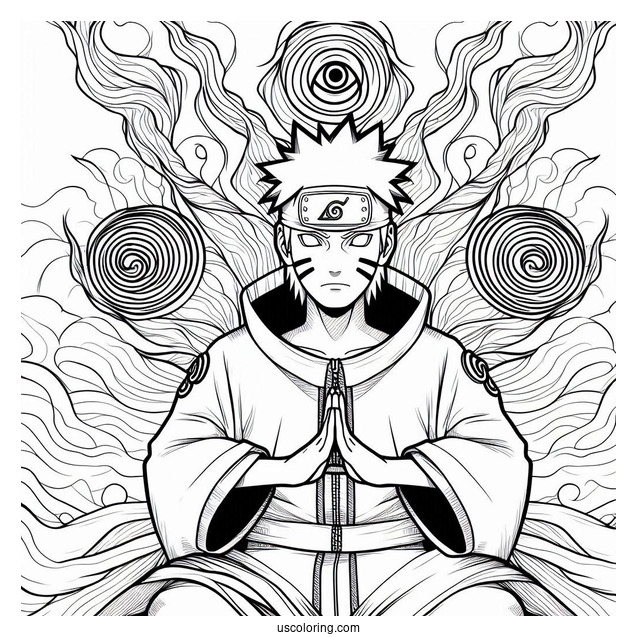 Naruto Coloring Page Of Six Paths Sage Mode