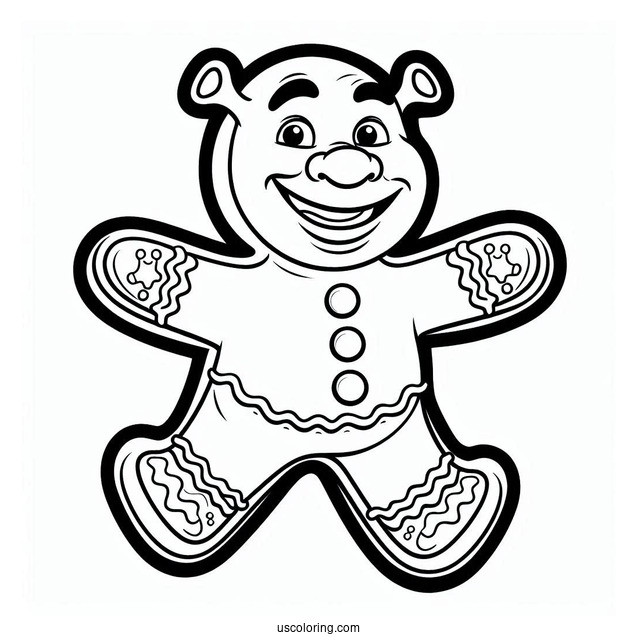 Gingerbread Man From Shrek To Color