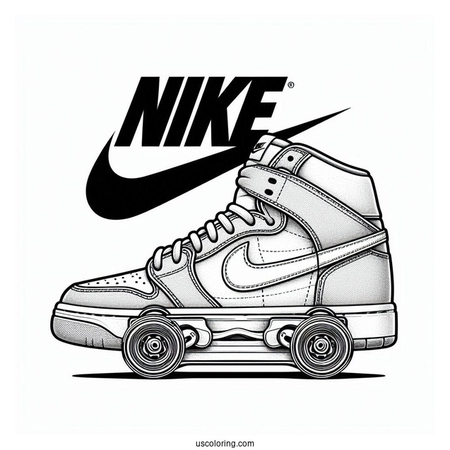 Nike Coloring Page Of SB Men s Bruin React On Skateboard