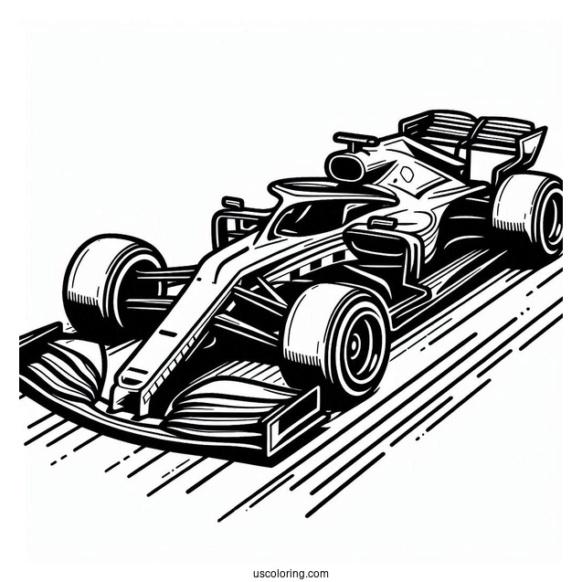Simple Outline Of Race Car To Color