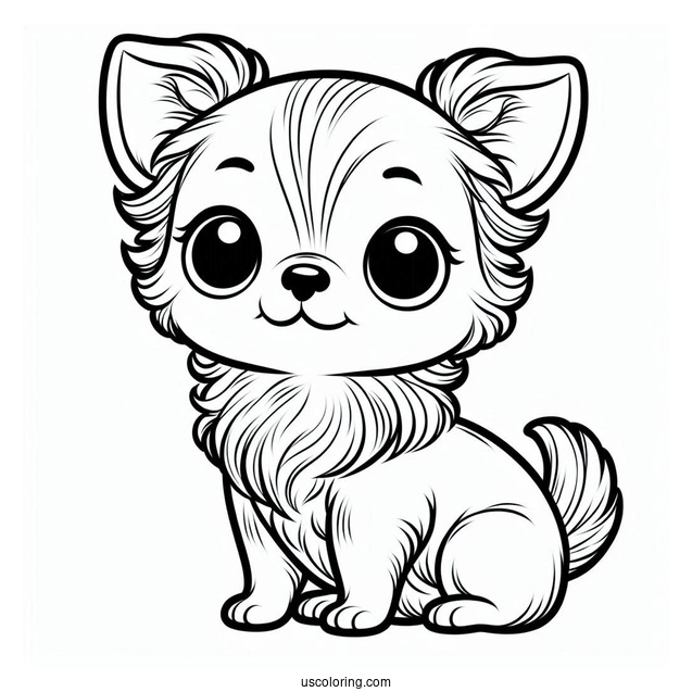 Cute Baby Chihuahua Coloring Page For Preschoolers