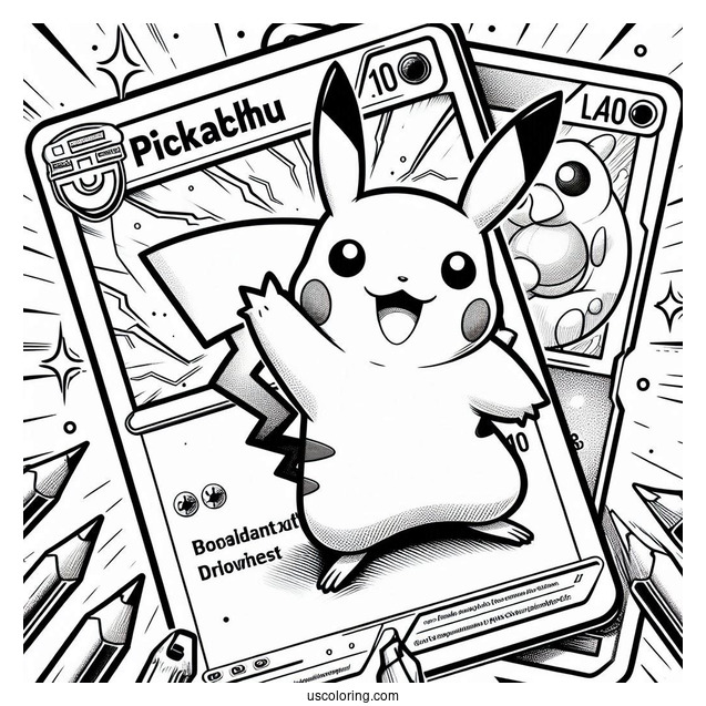 Detailed Pokemon Card Of Pikachu