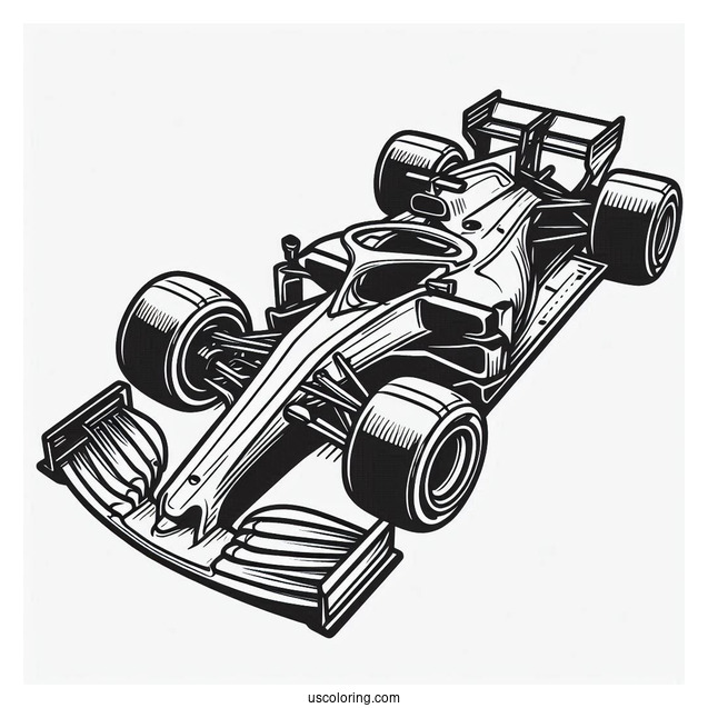 Simple Outline Of Race Car To Color