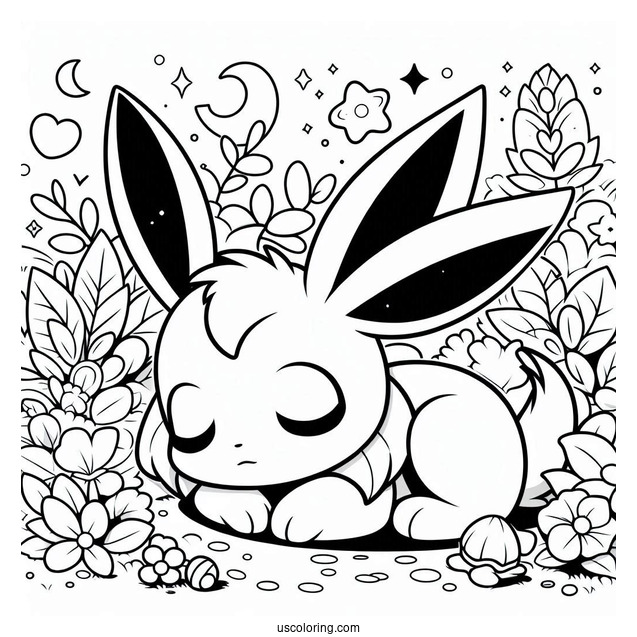 Sleepy Sylveon Coloring Page