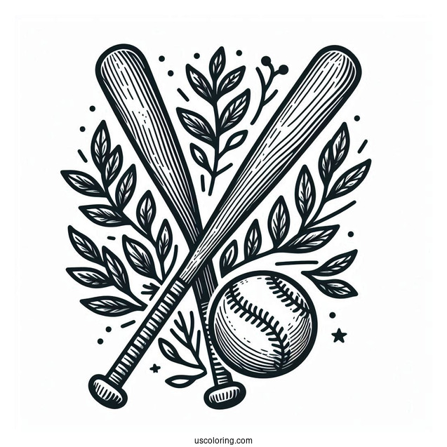 Two Baseball Bats And Ball