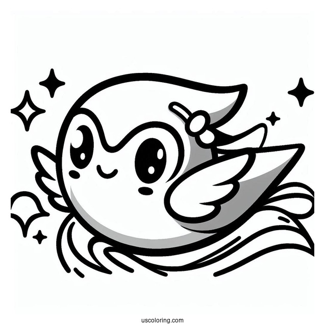 Kawaii Wave The Swallow Coloring Sheet V2