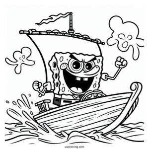 Flying Dutchman In A Rage SpongeBob Coloring Page