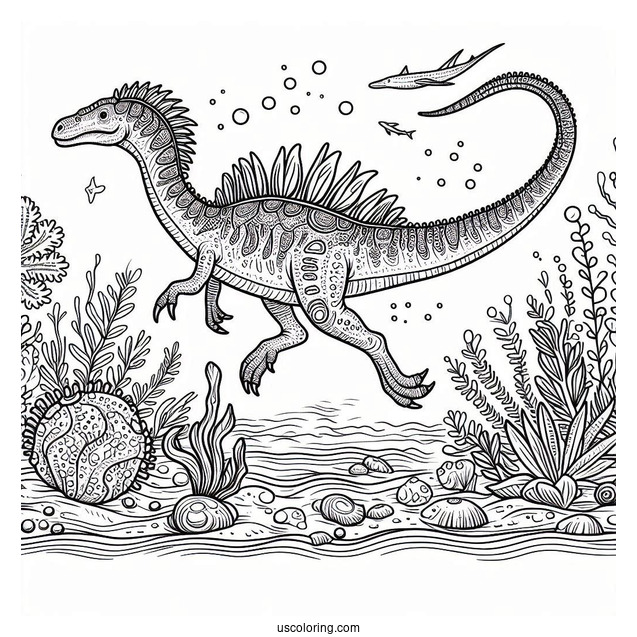 Basilosaurus Dinosaur On The Sea Floor