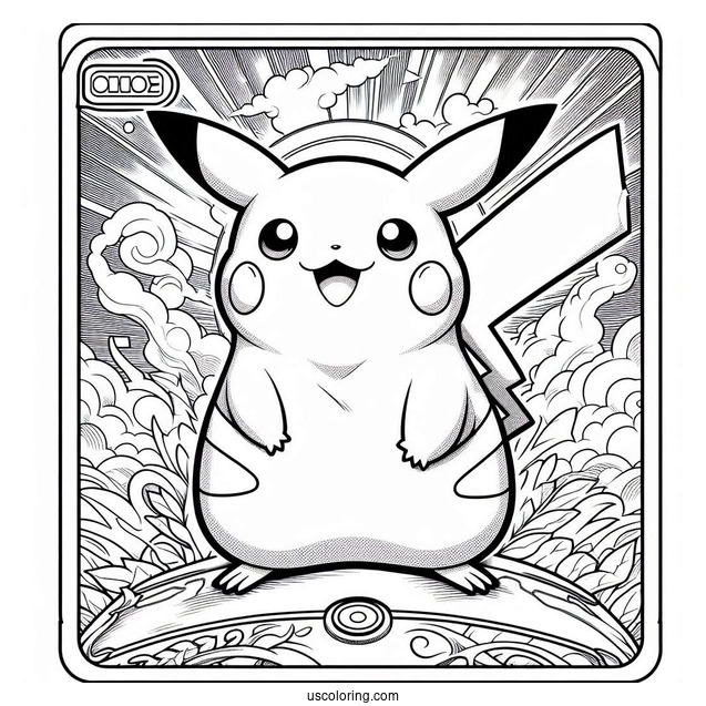 Detailed Pokemon Card Of Pikachu