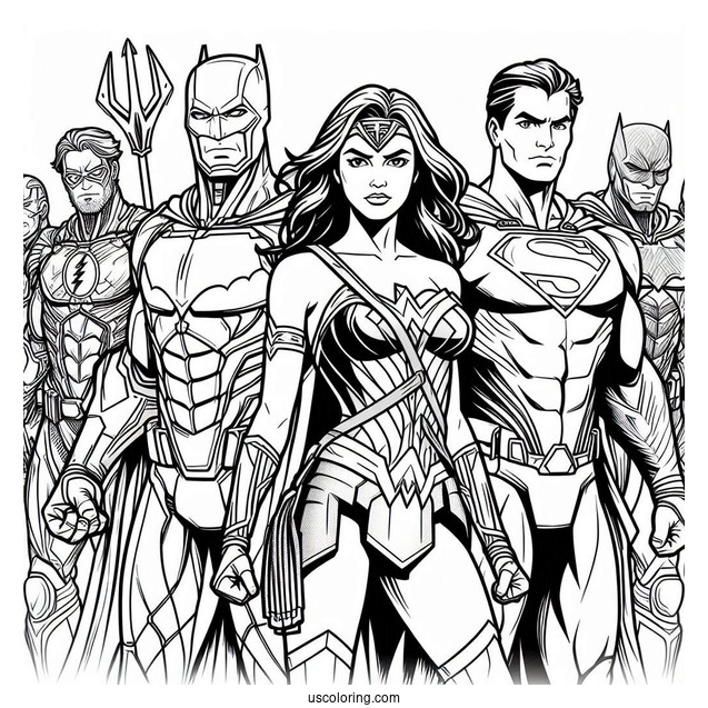 Justice League Coloring Page Poster