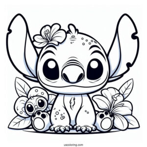 Cute Stitch Funko Pop Coloring Page