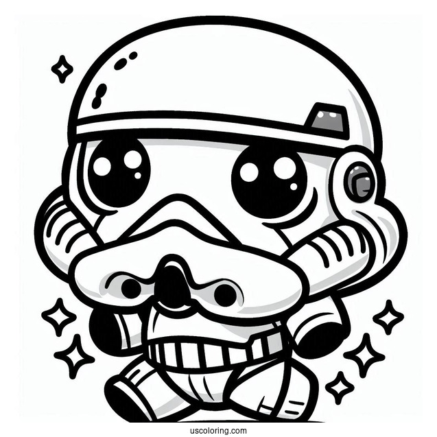 Kawaii Chibi Stormtrooper Coloring Page For Preschoolers