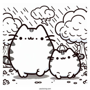 Pusheen And Stormy Walking In Park