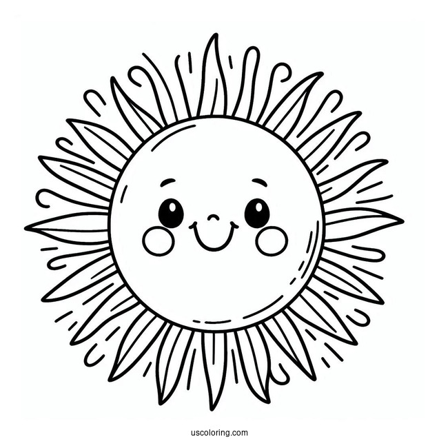 Smiling Sun Coloring Page