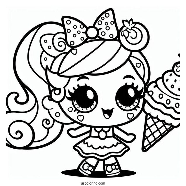 Coloring Sheet Of Pirouetta Shopkins For Preschoolers