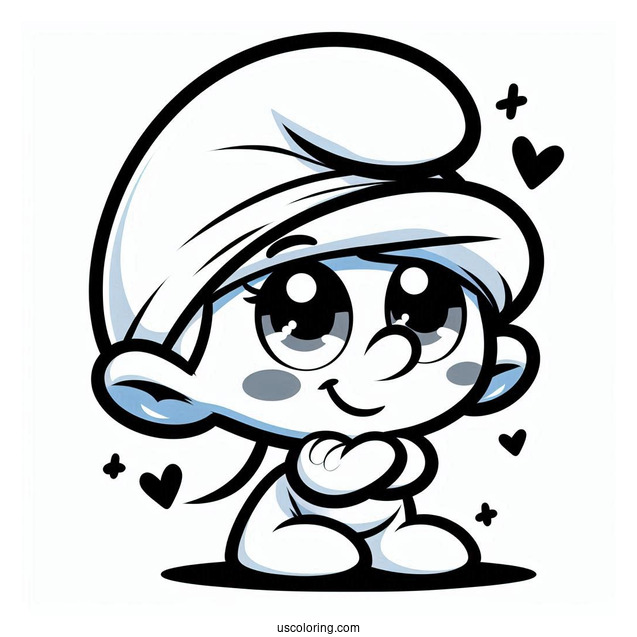 Kawaii Baby Smurf Coloring In