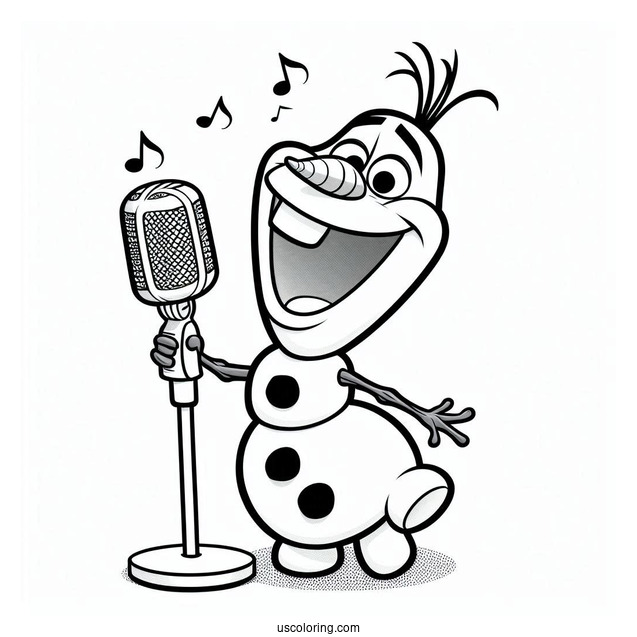 Singing Olaf Coloring Sheet
