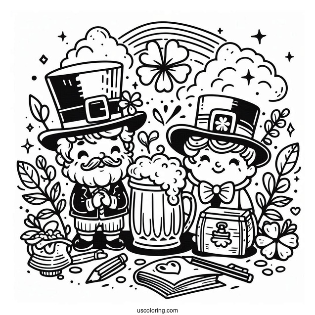 Happy St Patrick_s Day Coloring Sheet