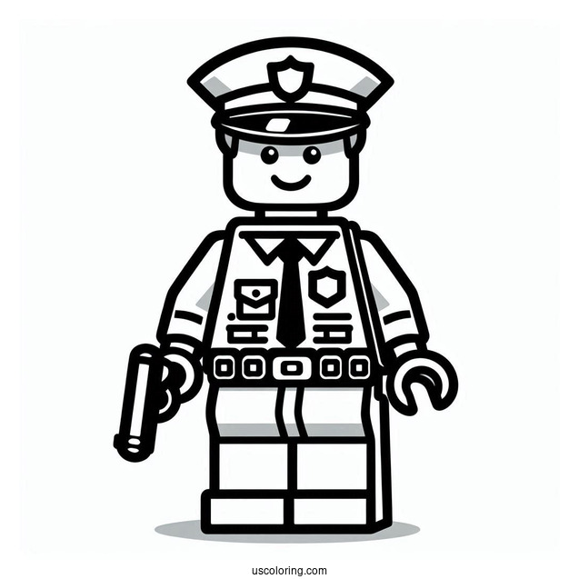 Lego Police Officer To Color