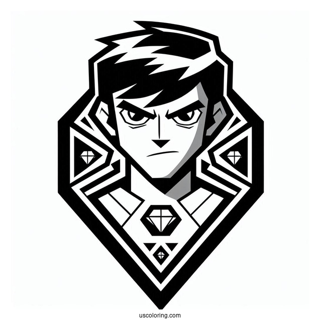 Ben 10 Coloring Page Of Simple Diamondhead
