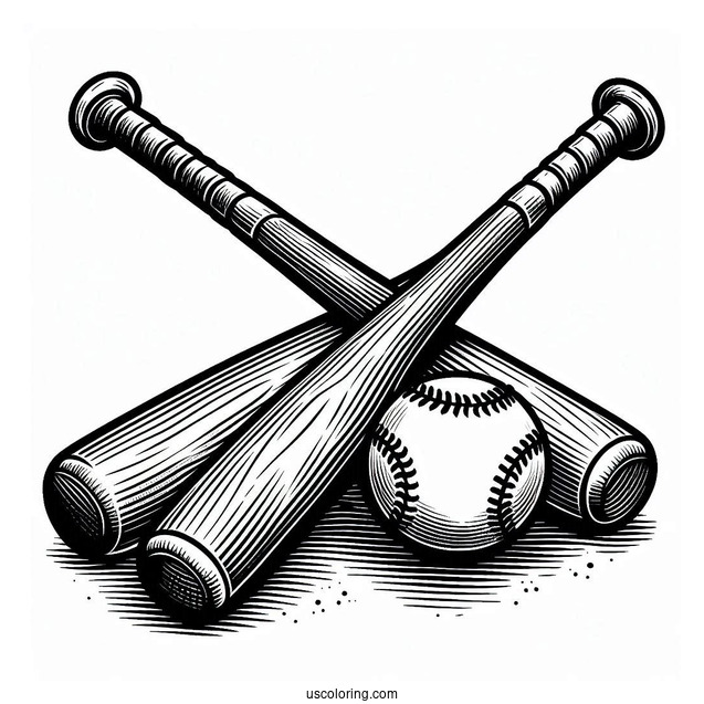Two Baseball Bats And Ball