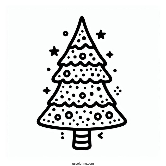 Easy Outline Of Christmas Tree Template For Preschoolers