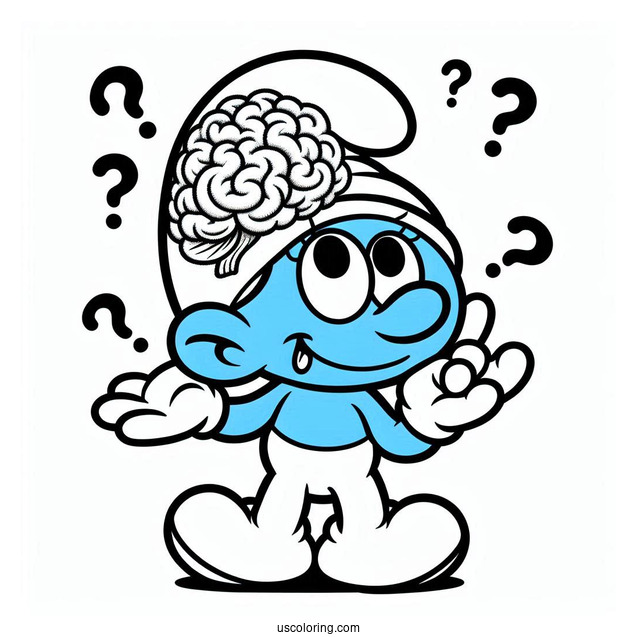 Brainy Smurf Coloring Sheet