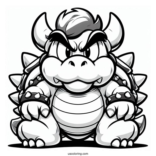 Angry Looking Bowser To Color