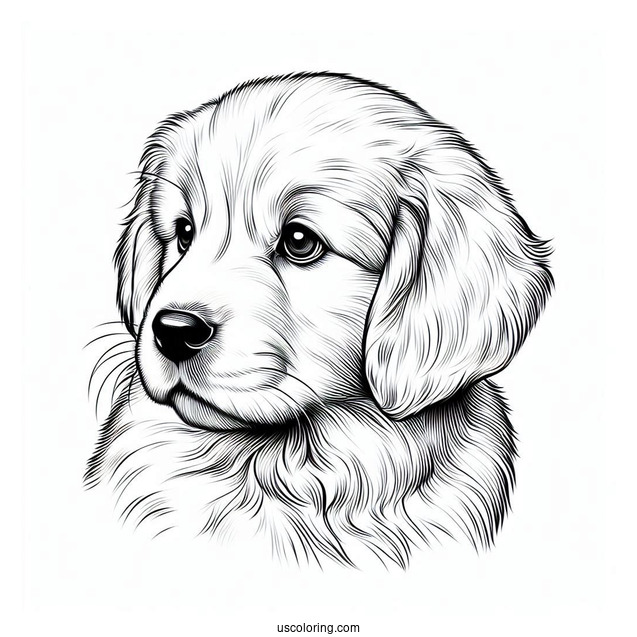 Golden Retriever Puppy Staring Into Distance