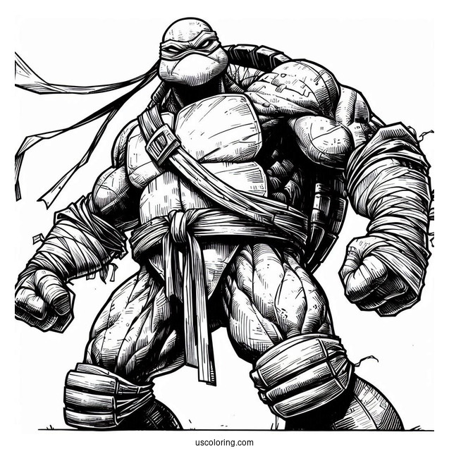 Ninja Turtles Coloring Page Of Detailed Rocksteady