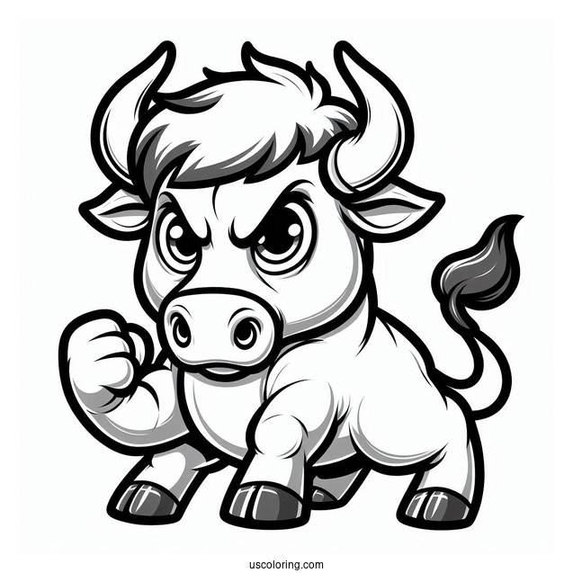 Coloring Page Of Angry Cartoon Bull