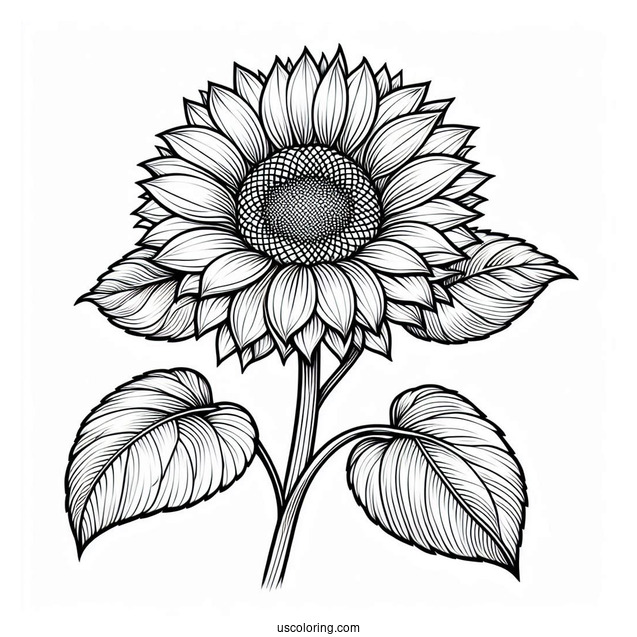 Big Sunflower Coloring Sheet