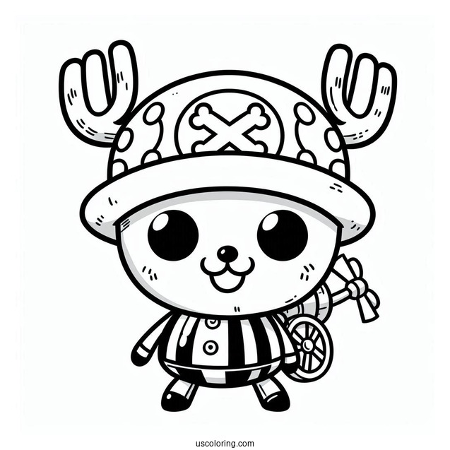 One Piece Coloring Page Of Tony Tony Chopper For Preschoolers