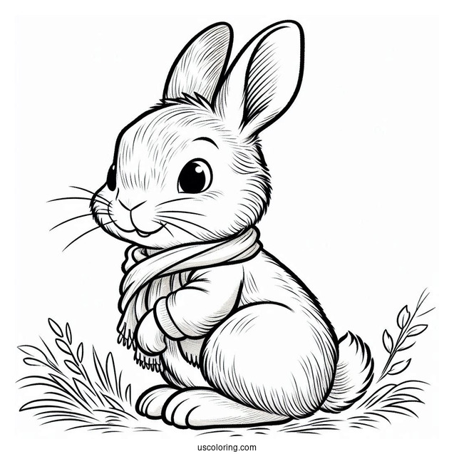 Simple Peter Rabbit Coloring Page For Preschoolers