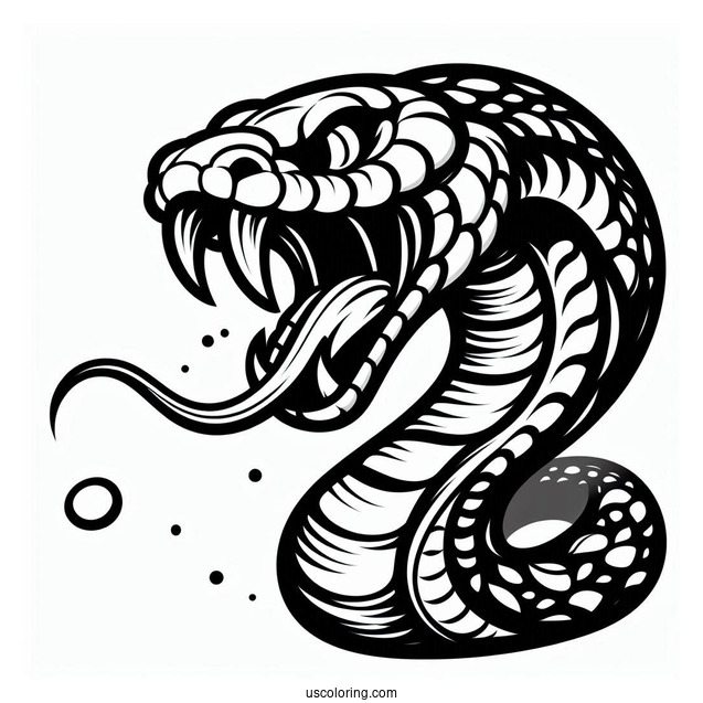 Fierce Looking Snake With Fangs And Tongue Out