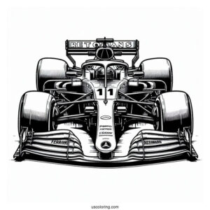Mercedes W14 F1 Coloring Page Race Car