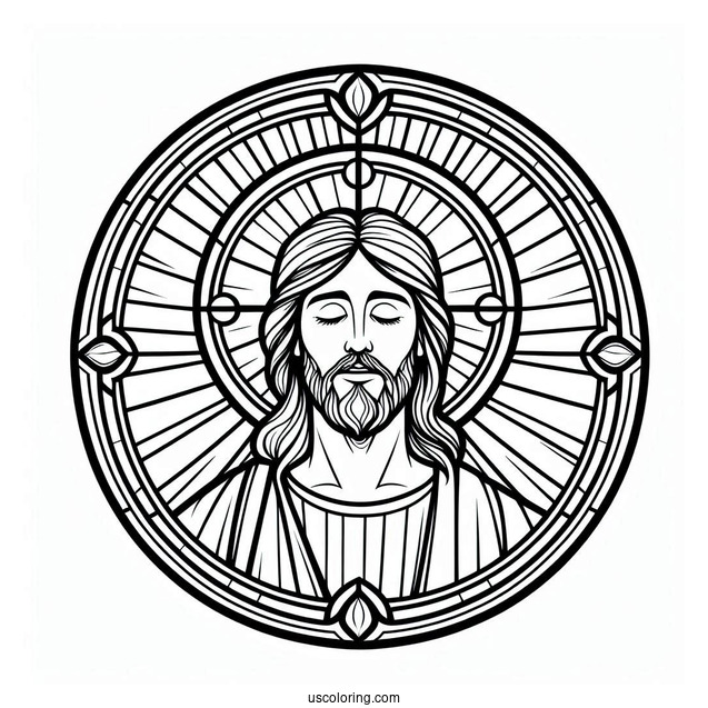 Jesus Stained Glass Coloring Sheet