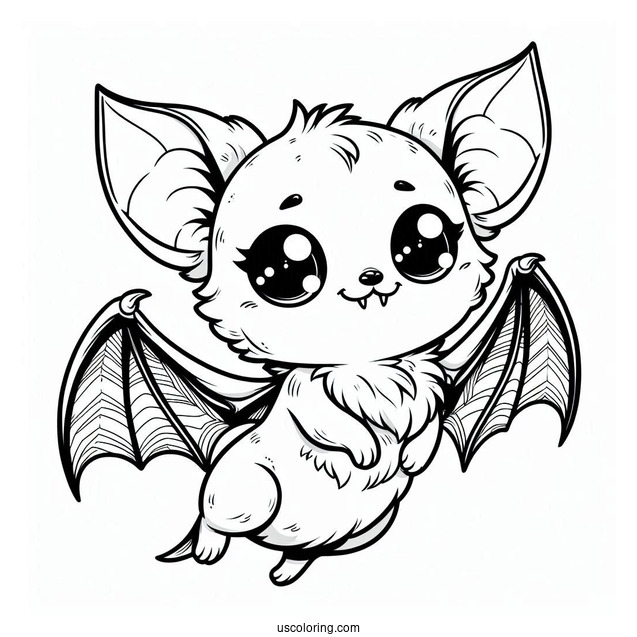 Smiling Vampire Bat Coloring Page