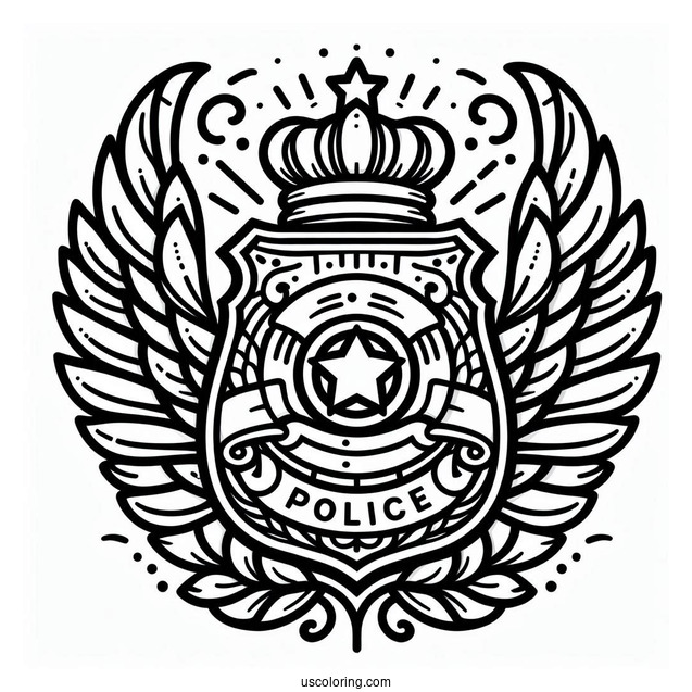 Police Badge Coloring Page