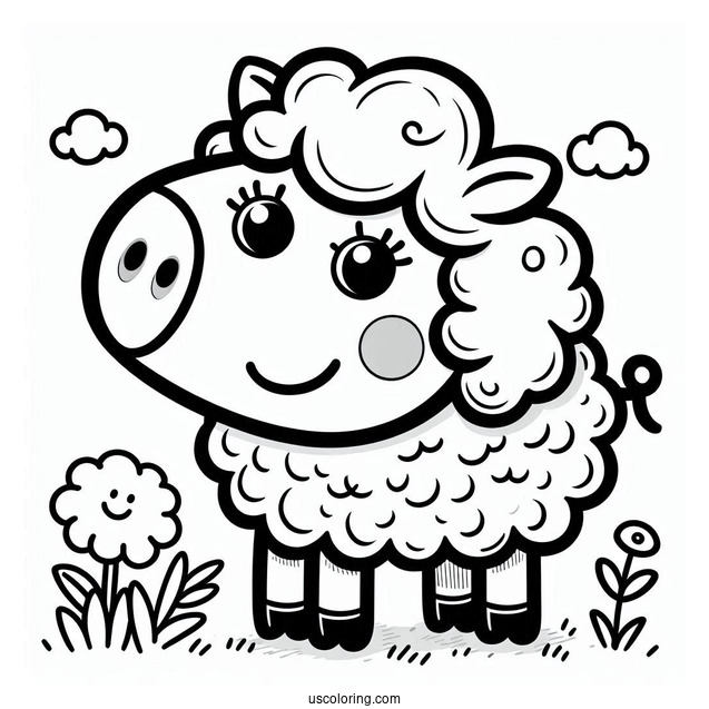 Coloring Page Of Peppa Pig Suzy For Kids