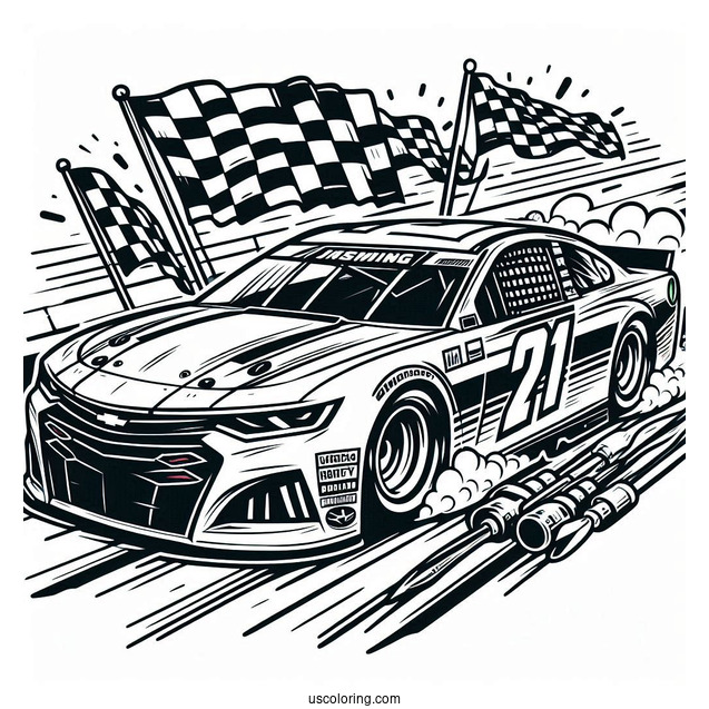 Nascar Race Car Coloring Page