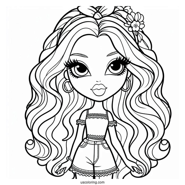 Simple Outline Of Bratz Sasha Coloring In