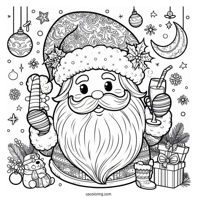 Old Fashioned Santa Coloring Page
