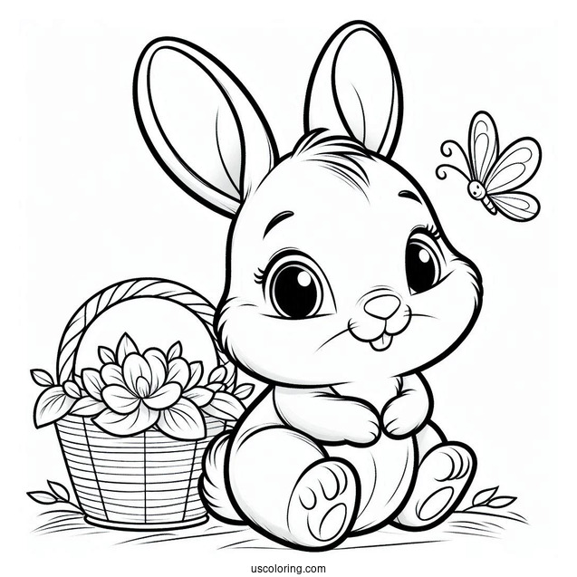 Thumper Rabbit Coloring Page For Preschoolers