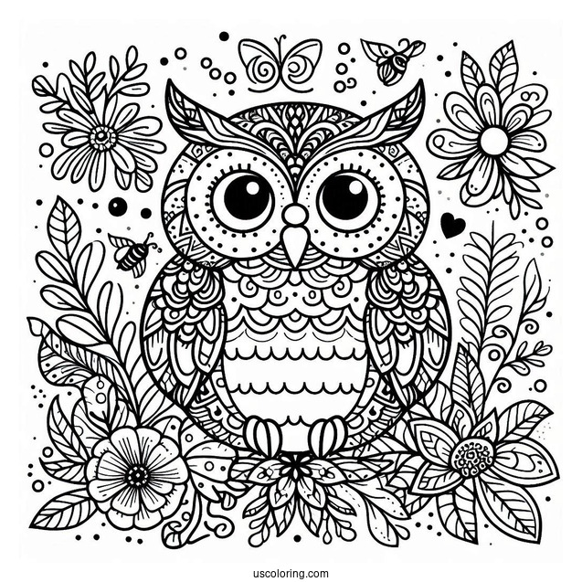 Detailed Owl Coloring Page